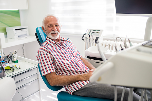 Elderly man at dentist