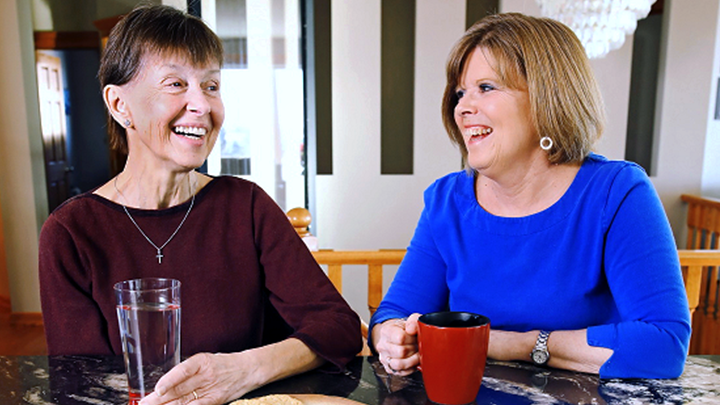 Linda and Jane share a laugh
