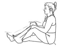 Sitting on the floor, put a towel underneath your foot and pull towards your bum.