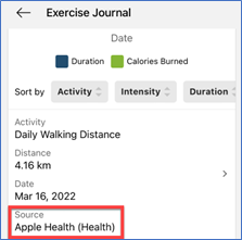 Apple Health source